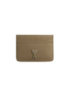 Heart Logo Card Holder Taupe - AMI - BALAAN 1