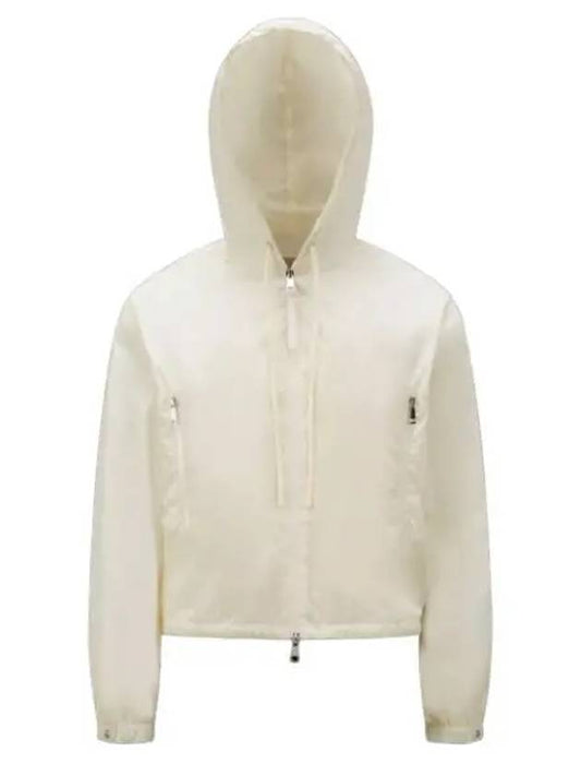 Vernois Logo Hooded Jacket White - MONCLER - BALAAN 1