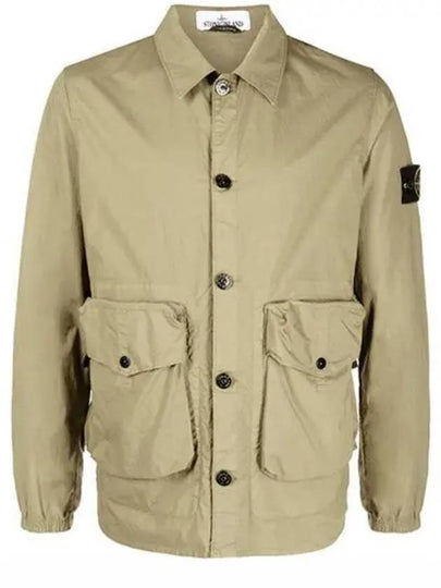 Wappen Patch Parachute Pocket Shirt Jacket Beige - STONE ISLAND - BALAAN 2