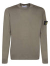 Regular Fit Crew Neck Wool Knit Top Khaki - STONE ISLAND - BALAAN 2