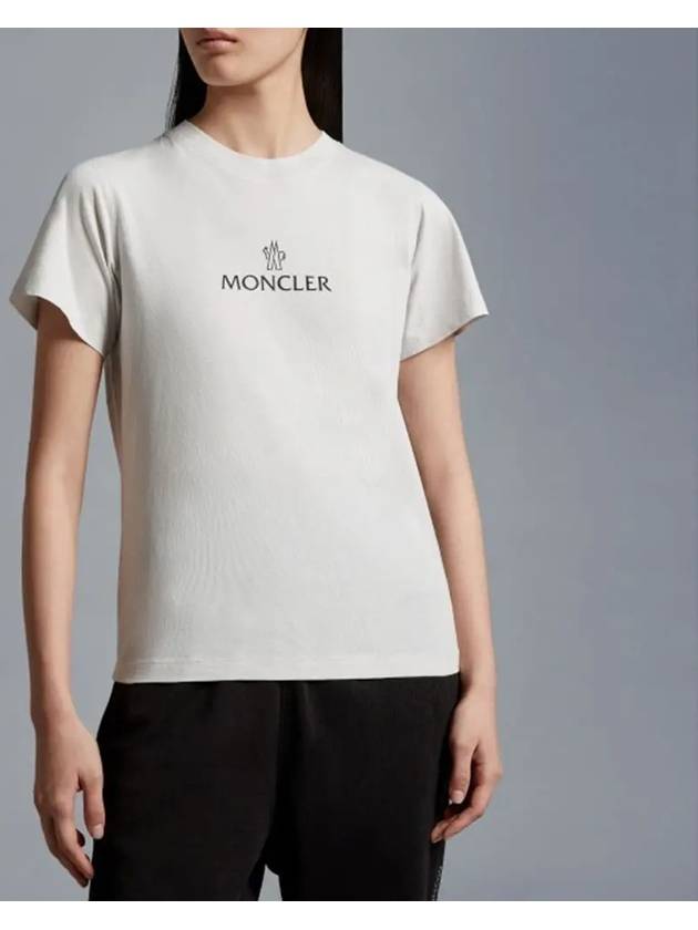 Logo Cotton Jersey Short Sleeve T-Shirt Light Grey - MONCLER - BALAAN 4