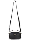 Logo Odette Leather Mini Shoulder Bag Black - PRADA - BALAAN 4