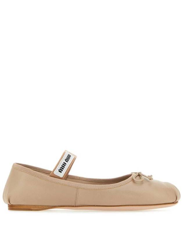 Women's Logo Leather Ballerinas Water Lily - MIU MIU - BALAAN 2