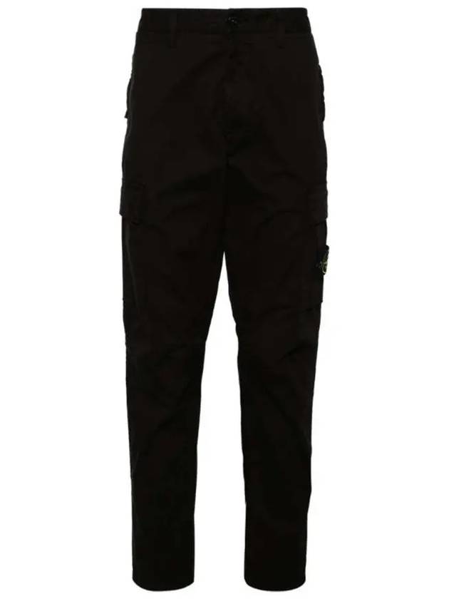 Compass Badge Gabardine Cargo Straight Pants Black - STONE ISLAND - BALAAN 2