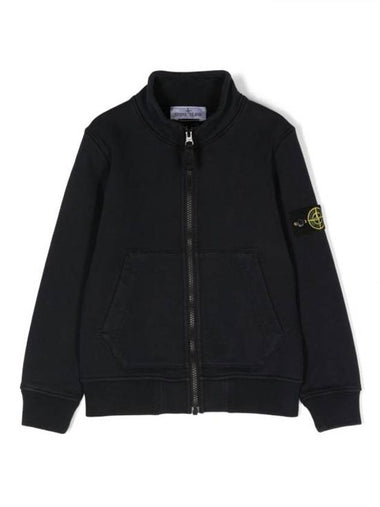 Kids Garment Dyed Cotton Fleece Zip-Up Jacket Navy - STONE ISLAND - BALAAN 1