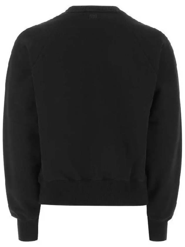 Men's Heart Logo Cotton Sweatshirt Black - AMI - BALAAN 4