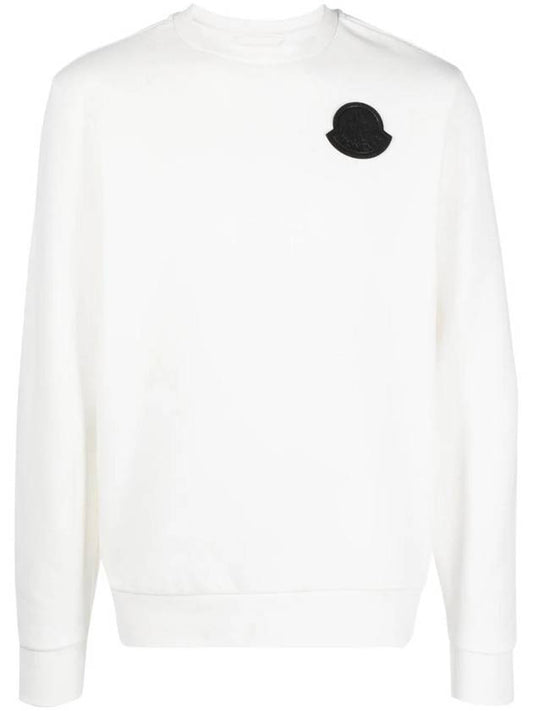 Men's Logo Crew Neck Cotton Fleece Sweatshirt White - MONCLER - BALAAN 1