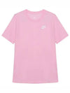 Women's Sportswear Club Essentials Logo Crew Neck Short Sleeve T-Shirt Pink - NIKE - BALAAN 2