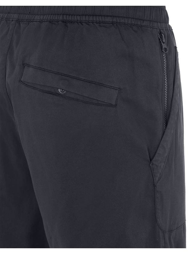 Men's Straight Leg Logo Stretch Cotton Bermuda Shorts Black - STONE ISLAND - BALAAN 4