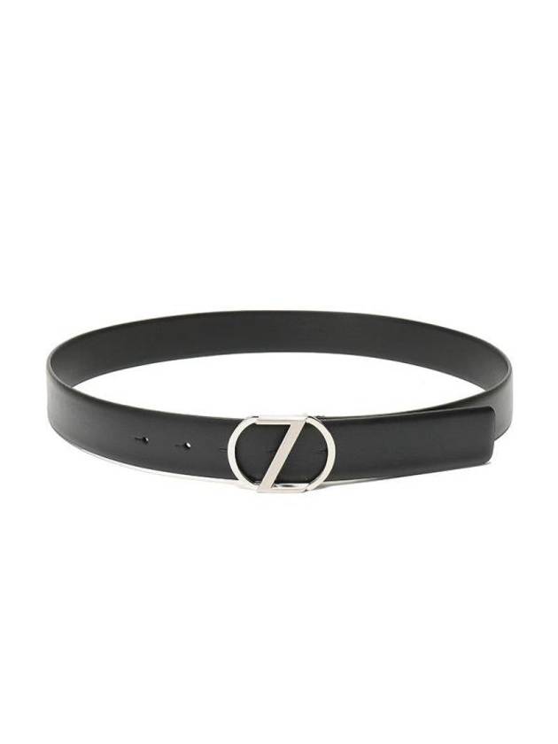 Z Emblem Leather Belt Black - ERMENEGILDO ZEGNA - BALAAN 5