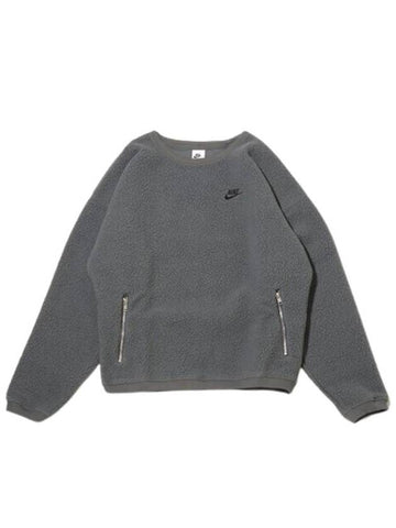 Club Fleece Winterized Crew Iron Gray Black Asia FB8379 068 - NIKE - BALAAN 1