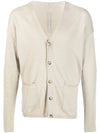 Peter V-neck Knit Wool Cardigan Beige - RICK OWENS - BALAAN 1