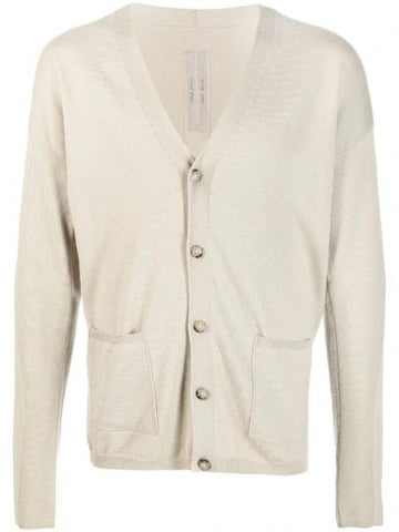 Peter V-neck Knit Wool Cardigan Beige - RICK OWENS - BALAAN 1