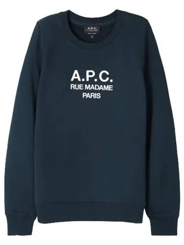 Women's Tina Logo Sweat Sweatshirt Navy - A.P.C. - BALAAN 2