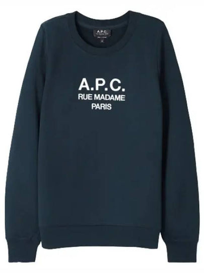 Women's Tina Logo Sweat Sweatshirt Navy - A.P.C. - BALAAN 2