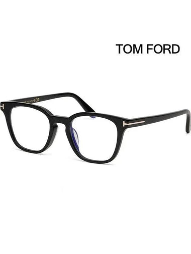 Blue light blocking glasses frame TF6014KB 001 Rise Seongchan Wonbin square black horn rim Asian fit - TOM FORD - BALAAN 1