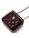 Gold Ball Vanity Bag Square Chain Small Burgundy AP1447 - CHANEL - BALAAN 2