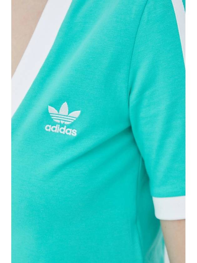 V neck cropped t shirt HG6596 Turquoise WOMENS UK6 JP M - ADIDAS - BALAAN 5