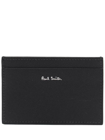 Commuter Mini Print Card Wallet Black - PAUL SMITH - BALAAN 1