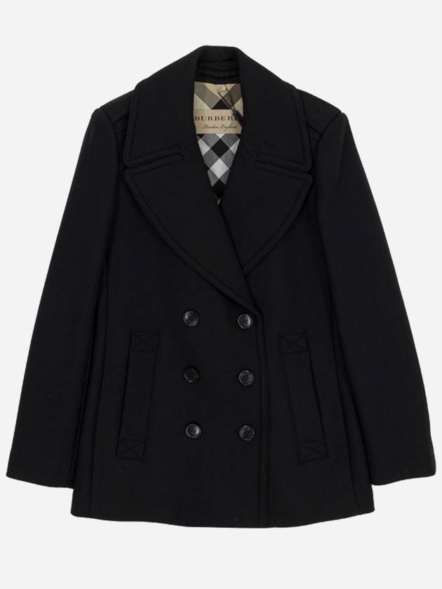 Wool Cashmere Double Coat Black - BURBERRY - BALAAN 2