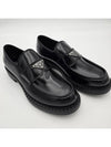 Chocolate Brushed Leather Loafers Black - PRADA - BALAAN 5