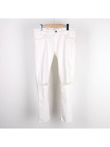 Bottom zipper destroyed jeans white NMS18607 081 - IH NOM UH NIT - BALAAN 1