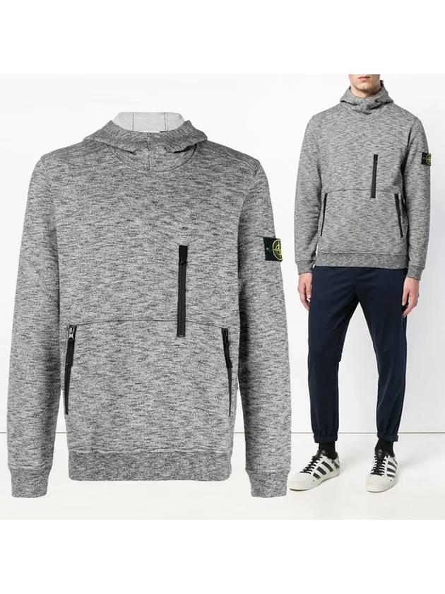 Men's Melange Pullover Hood Gray - STONE ISLAND - BALAAN.