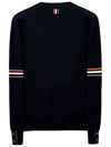 Milano Stitch Sprite Armband Cotton V-neck Cardigan Navy - THOM BROWNE - BALAAN 3