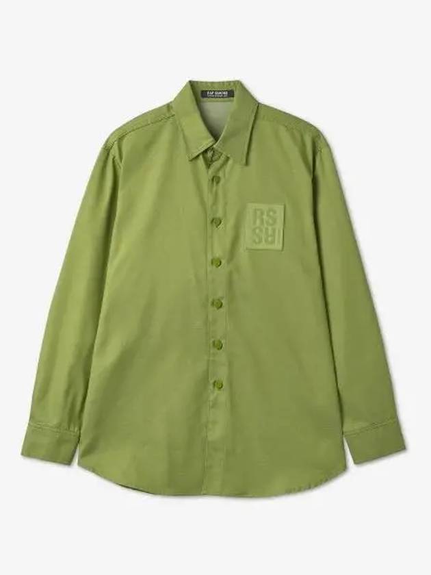 Straight fit denim shirt green 231M242150010020 - RAF SIMONS - BALAAN 1