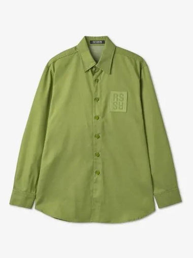 Straight fit denim shirt green 231M242150010020 - RAF SIMONS - BALAAN 1