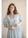 Kaisienne puff sleeve pintuck frill dress_sky blue - CAHIERS - BALAAN 5