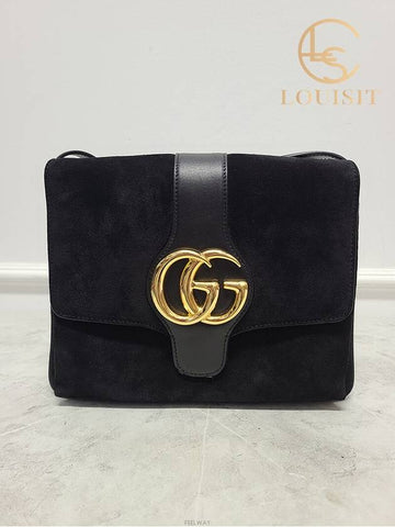 Used luxury goods Lewis It Black GG Marmont suede Ali shoulder bag - GUCCI - BALAAN 1