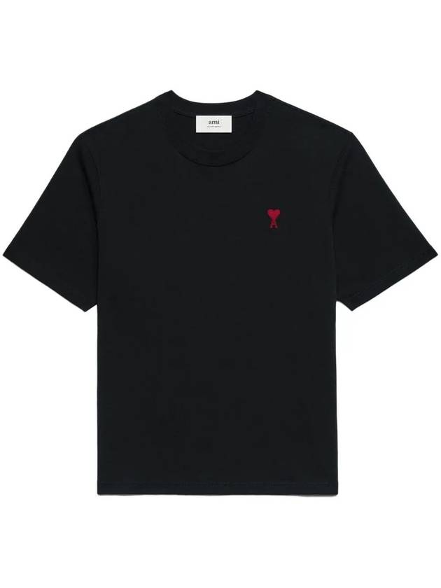 Small Heart Logo Boxy Fit Short Sleeve T-Shirt Black - AMI - BALAAN 2