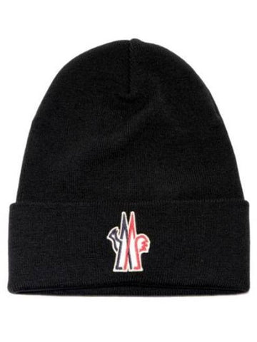 Beanie Grenoble Logo Patch Wool - MONCLER - BALAAN 1