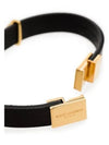 Monogram Opyum Leather Bracelet Black Gold - SAINT LAURENT - BALAAN 4