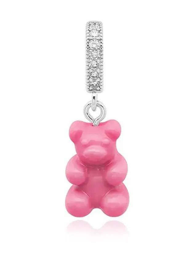 NOSTALGIA BEAR CANDY PINK PAVE CONNECTOR SILVER pendant charm - CRYSTAL HAZE - BALAAN 2