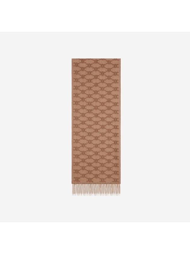 Monogram Cashmere Scarf Beige Toffee - CELINE - BALAAN 1