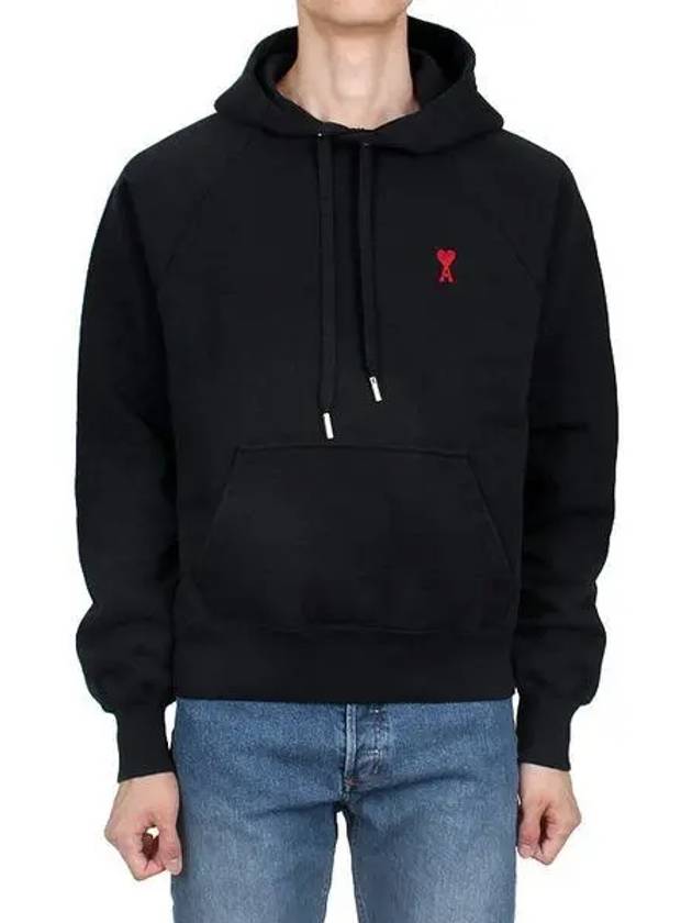 De Coeur Embroidered Logo Hoodie Black - AMI - BALAAN 2