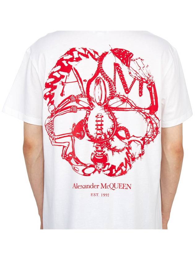 Men's Graphic Printed Crew Neck Short Sleeve T-shirt White - ALEXANDER MCQUEEN - BALAAN 10