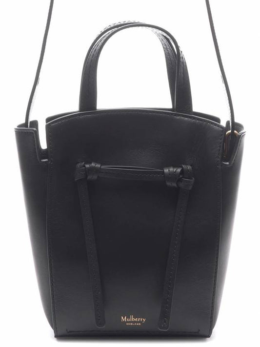 Clovelly Logo Leather Shoulder Bag Black - MULBERRY - BALAAN 2