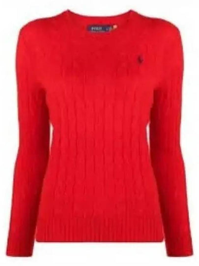 30 Points W Cable Knit Cotton Crew Neck Sweater Red - POLO RALPH LAUREN - BALAAN 2