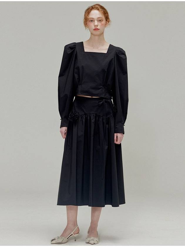 Square neck cotton blouse_Black - OPENING SUNSHINE - BALAAN 2