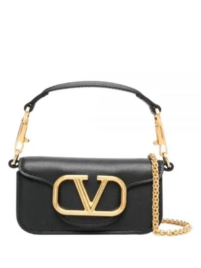 Gold Hardware V Logo Shoulder Bag Black - VALENTINO - BALAAN 2