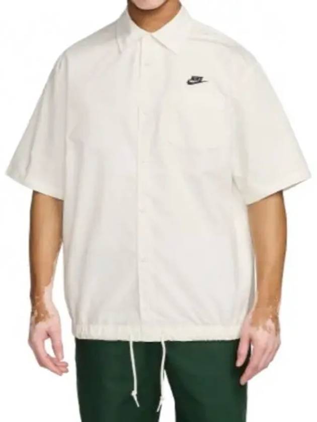 Club Oxford Short Sleeve Shirt White - NIKE - BALAAN 2