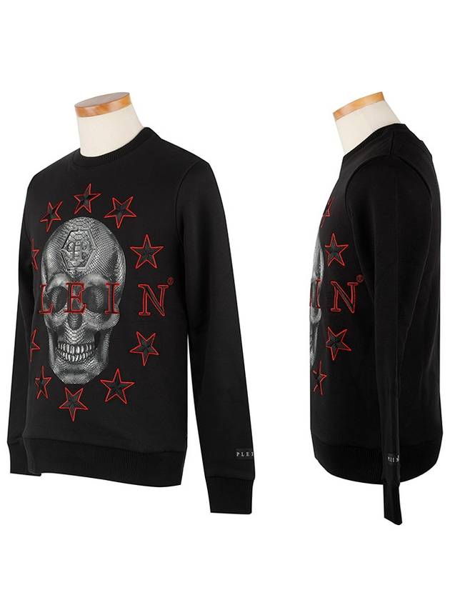 Skull Star Print Cotton Sweatshirt Black - PHILIPP PLEIN - BALAAN 3