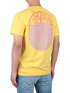 Tricromia Three Print Cotton Jersey T-Shirt Yellow - STONE ISLAND - BALAAN 5