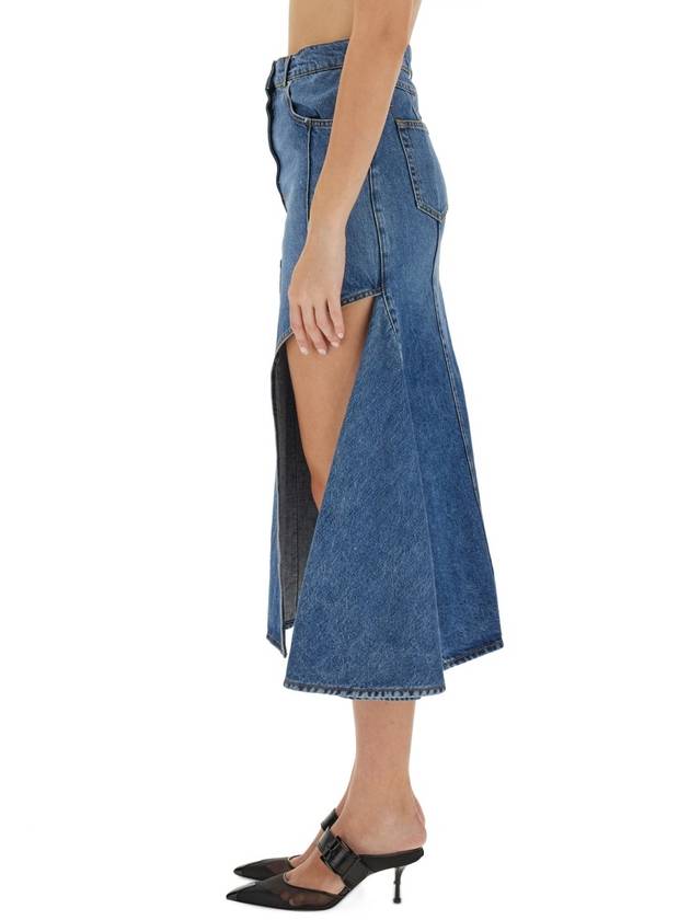 Denim Unbalanced Skirt Blue - ALEXANDER MCQUEEN - BALAAN 5