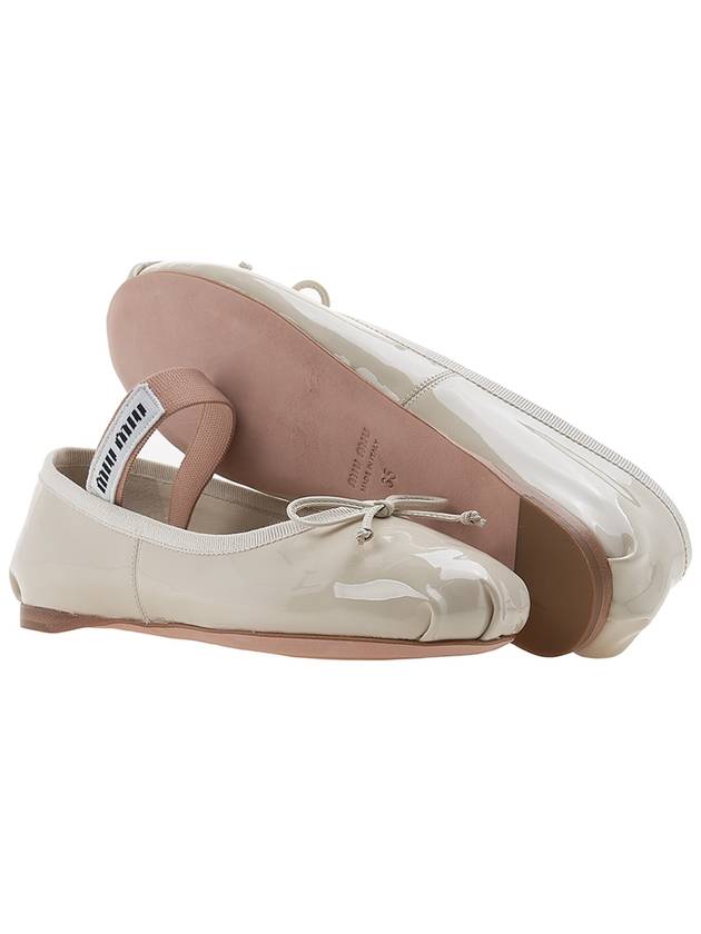 Patent Leather Ballerinas Beige - MIU MIU - BALAAN 6