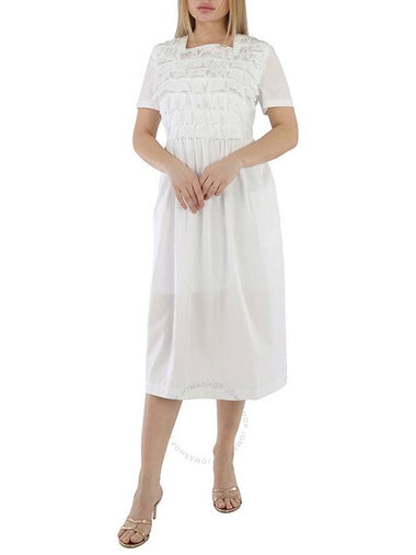 Comme Des Garcons Girl White Ruffled Cotton-poplin Dress, Size Large - COMME DES GARCONS - BALAAN 1