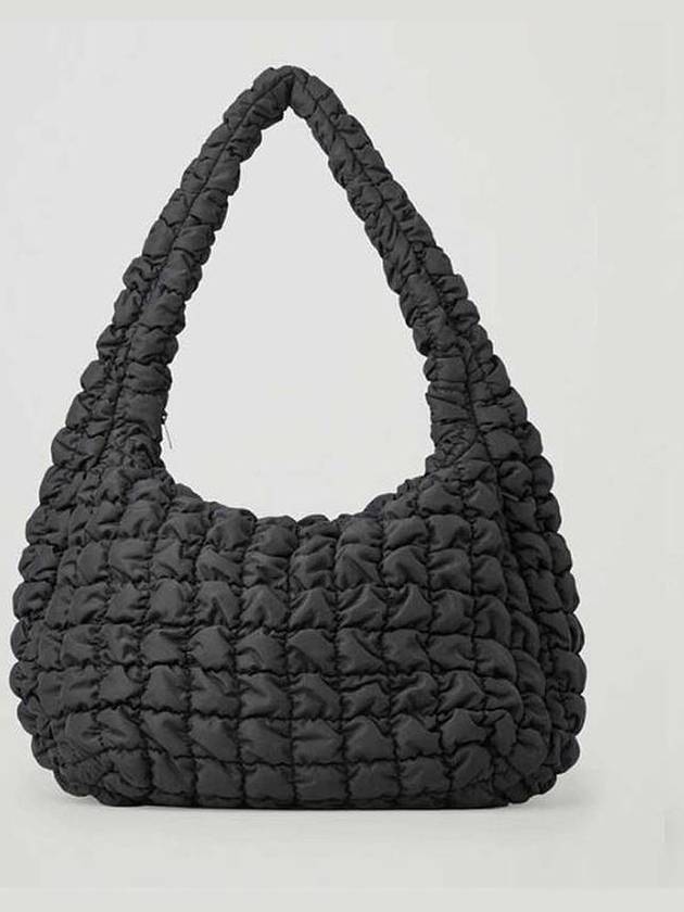 Quilted Oversized Shoulder Bag Dark Navy - COS - BALAAN 4